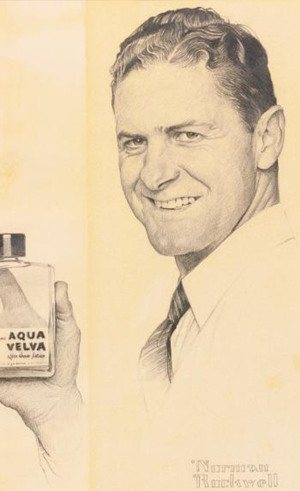 A luxury that actually does you good: the Aqua Velva Man by Norman Rockwell