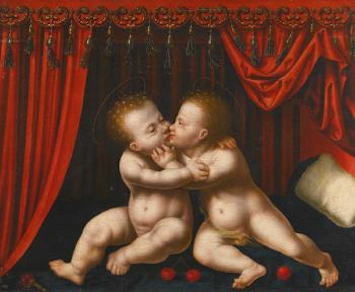 The Infants Christ and John the Baptist embracing by Joos van Cleve