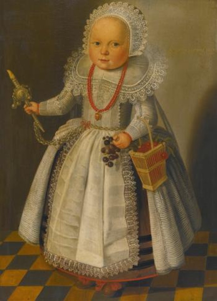 Portrait of a child at the age of one and a half by Dutch School
