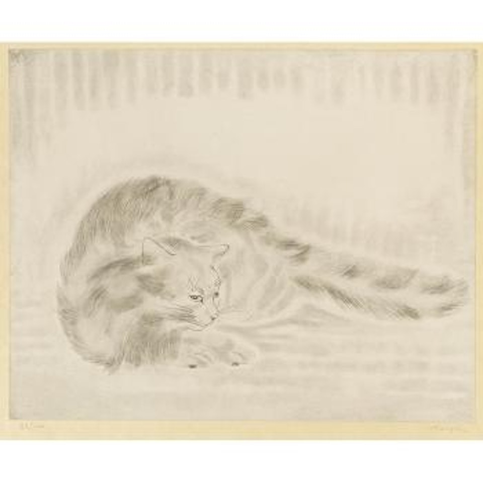 Chat allongé, from Les Chats (B. 29.09) by Leonard Tsuguharu Foujita