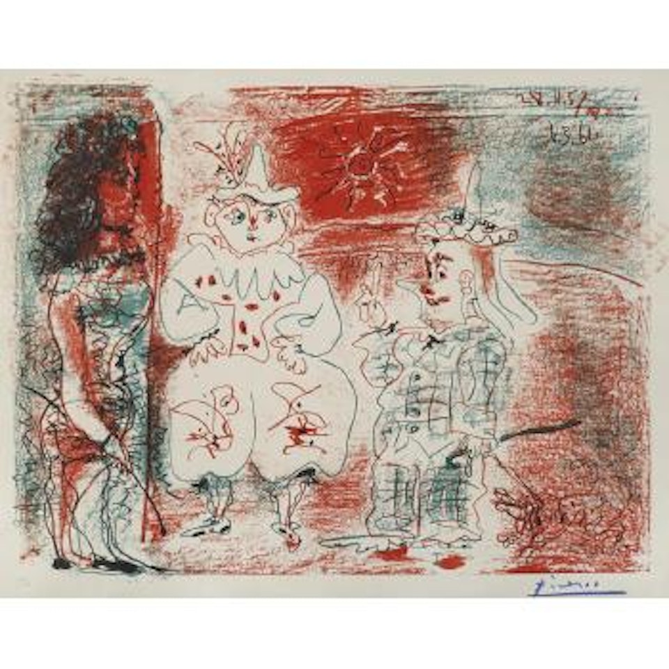 L'Ecuyère et les clowns (B. 844; M. 304) by Pablo Picasso