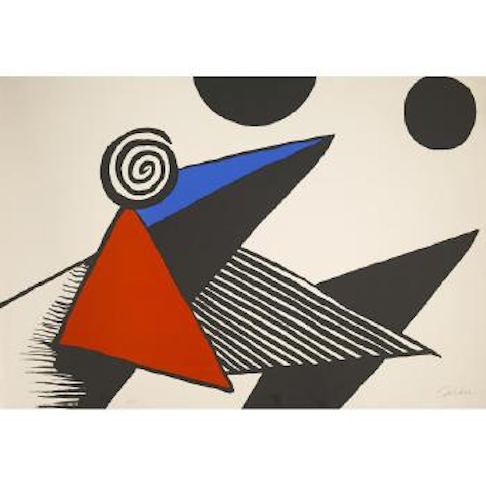 Spiral and Red Triangle by Alexander Calder