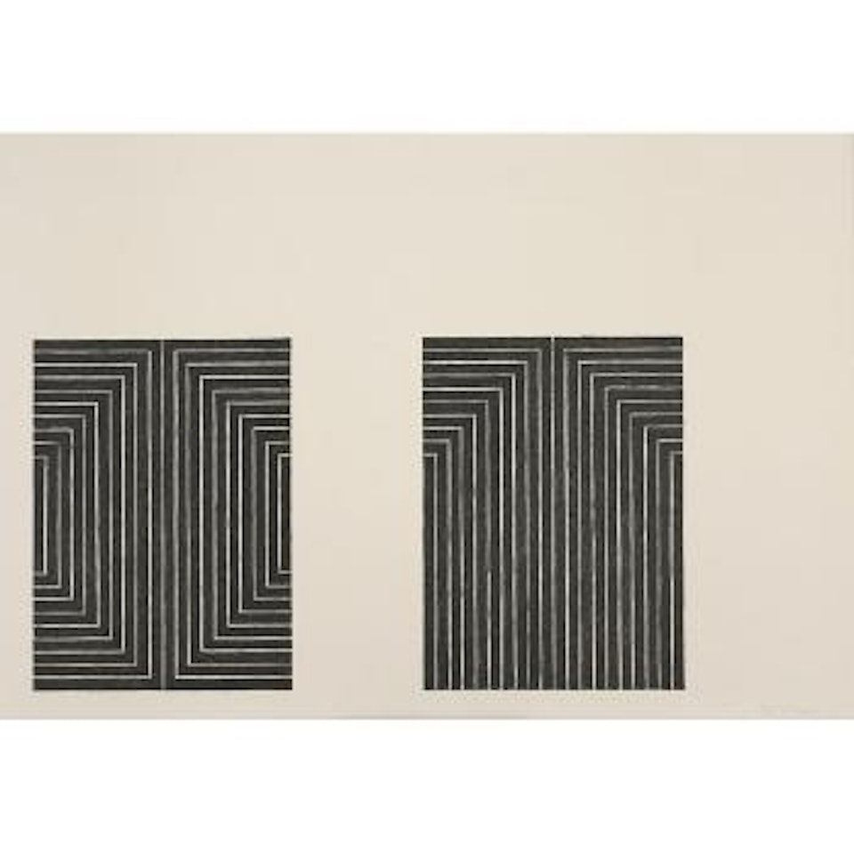 Four Plates, from Black Series I (A. 4, 7, 11, 12; G. 48, 51, 55, 56) by Frank Stella