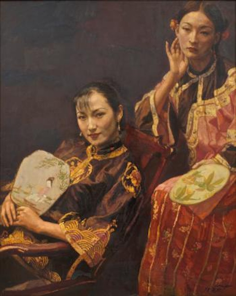 Two Beauties by Chen Yifei