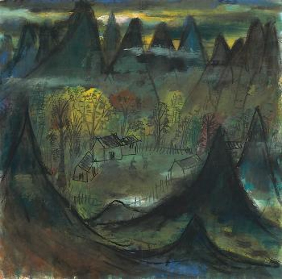 Village in Mountains by Lin Fengmian