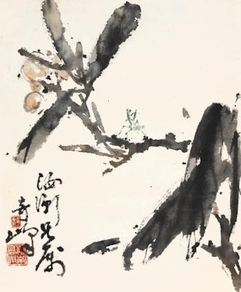 Loquat and Mantis by Gao Qifeng