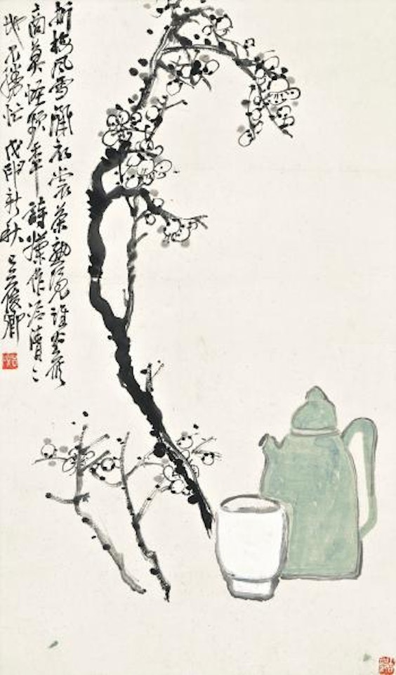 Plum Blossoms and Teapot by Wu Changshuo