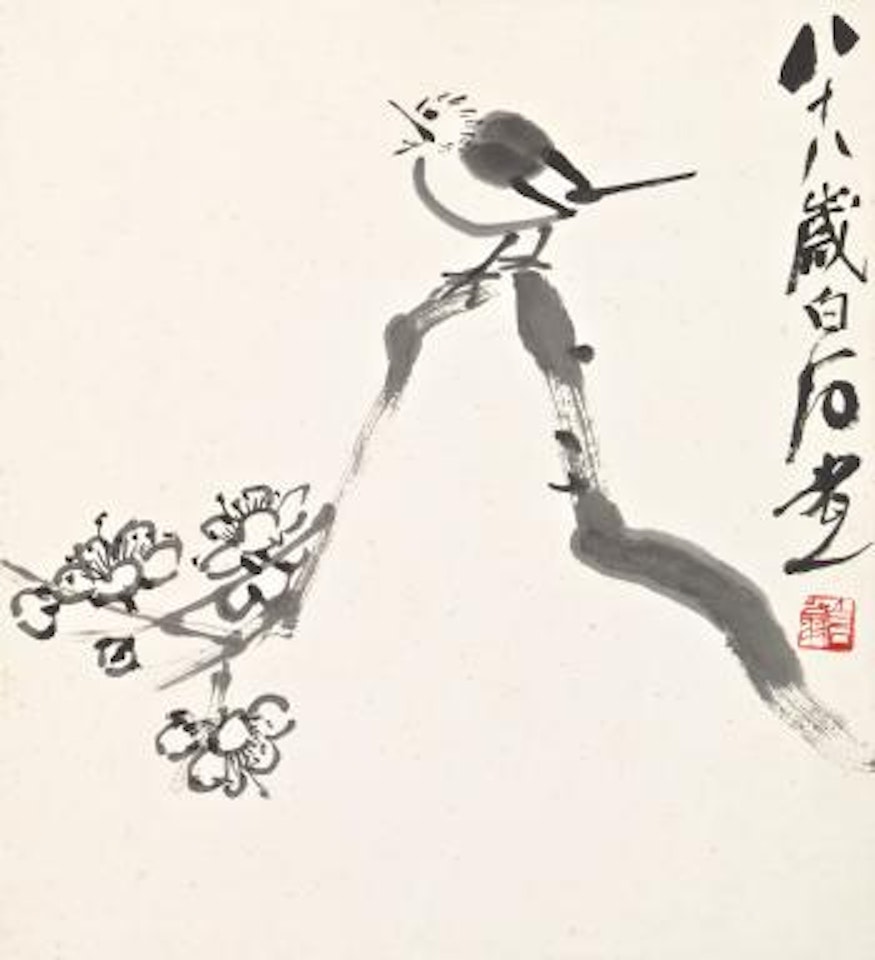 Perching by the Plum Blossoms by Qi Baishi