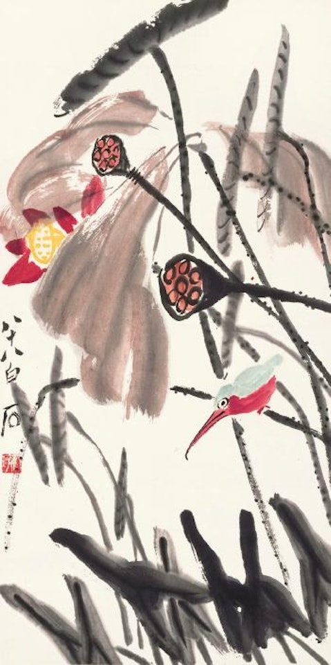 Kingfisher at the Lotus Pond by Qi Baishi