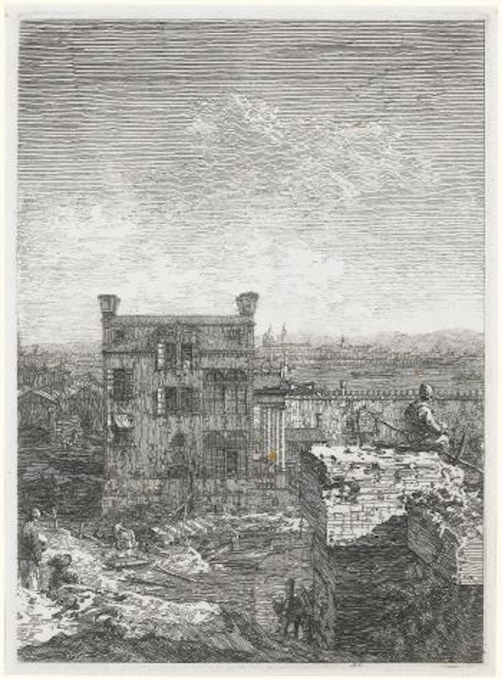 The House with the Peristyle: Right Half of Undivided Plate (Bromberg 14) by Canaletto