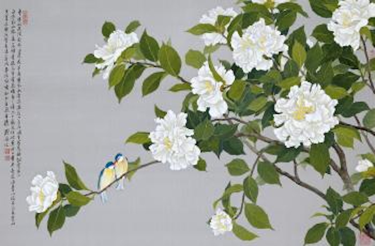 Camillia and Birds by Liu Yong