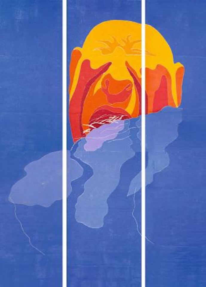 1996 No.1 B (Triptych) by Fang Lijun
