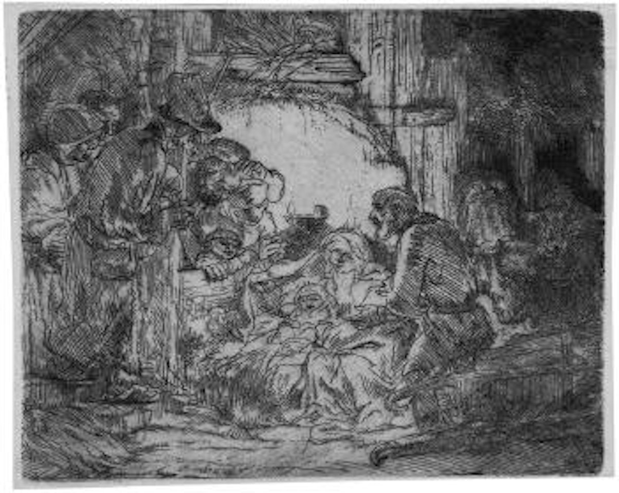 Drei Frauenköpfe, die eine Frau schlafend by Attributed to Rembrandt Harmensz van Rijn