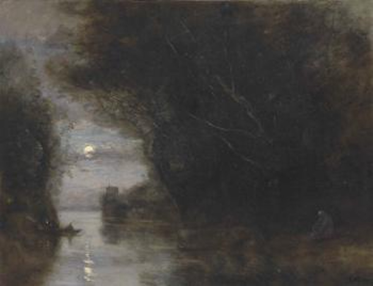 Clair de lune sur les eaux by Jean Baptiste Camille Corot