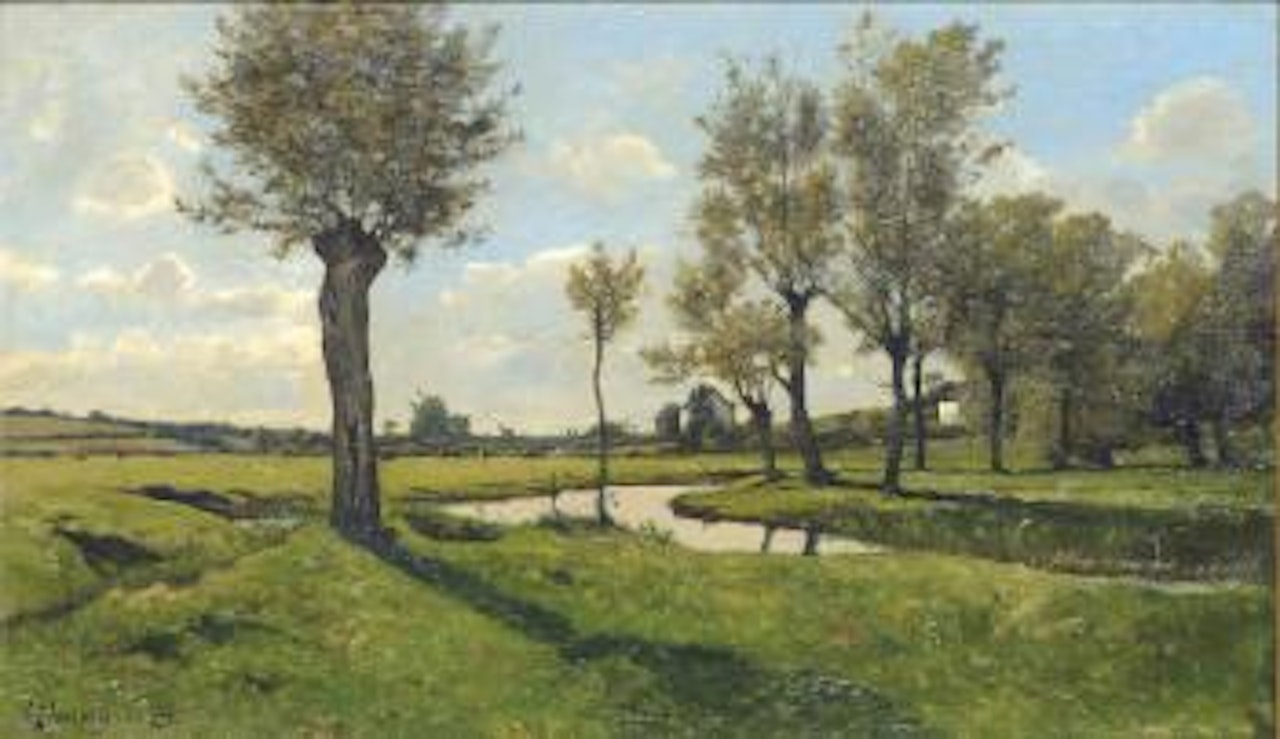 A tranquil Meadow by Henri Harpignies