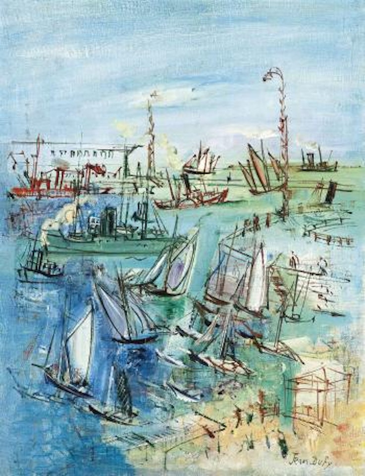Le bassin de la Manche au Havre by Jean Dufy