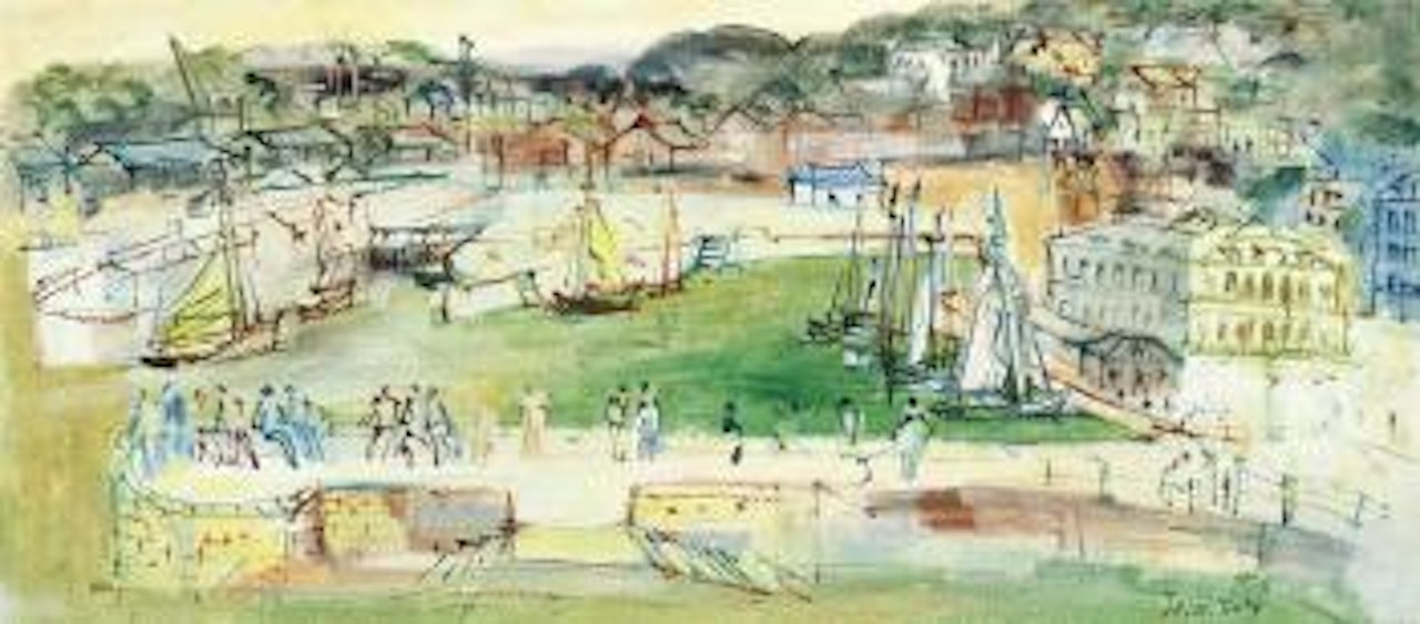 Quai de la Planchette à Honfleur by Jean Dufy