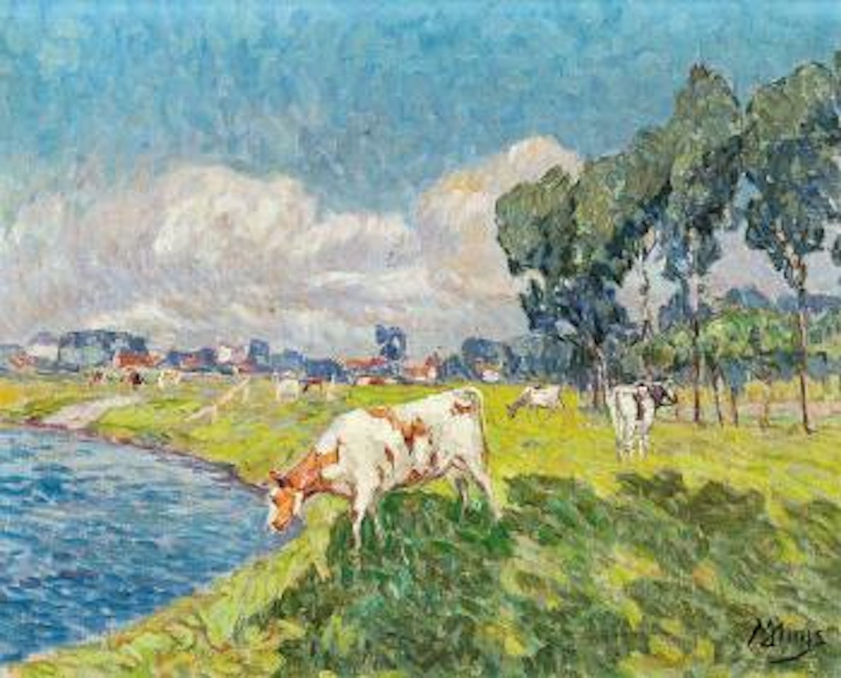 Langs de Leie te Ouselghem  - Le long de la Lys à Ouselghem by Modeste Huys