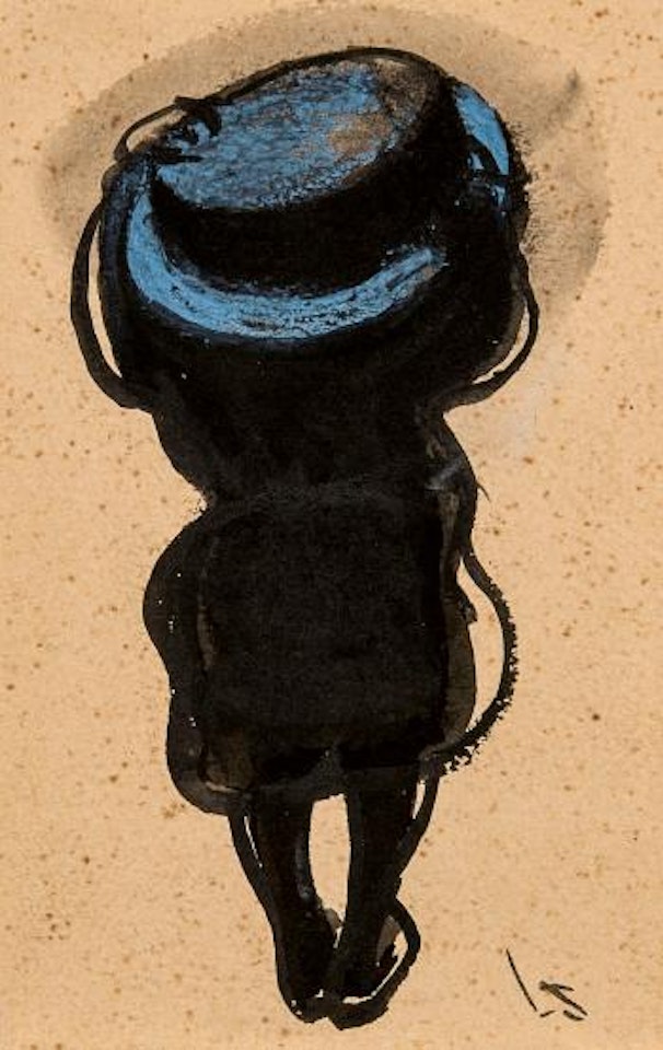Vrouw met hoed op de rug gezien - Femme au chapeau vue de dos by Léon Spilliaert