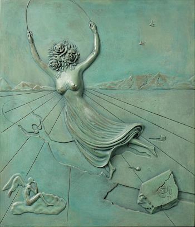 Woman with a head of roses by Salvador Dali