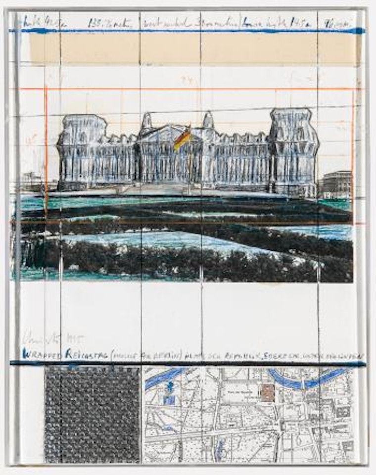 Wrapped Reichstag (Project for Berlin) Platz Der Republik, Ebert Str, Unter Den Linden by Christo