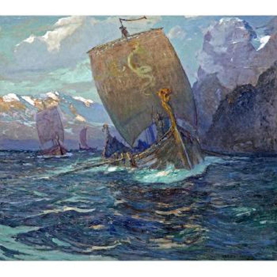 Vikings in the glow of the midnight sun by William Ritschel