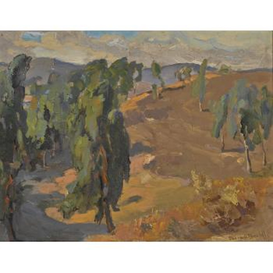 Trees along a hillside by Franz A Bischoff