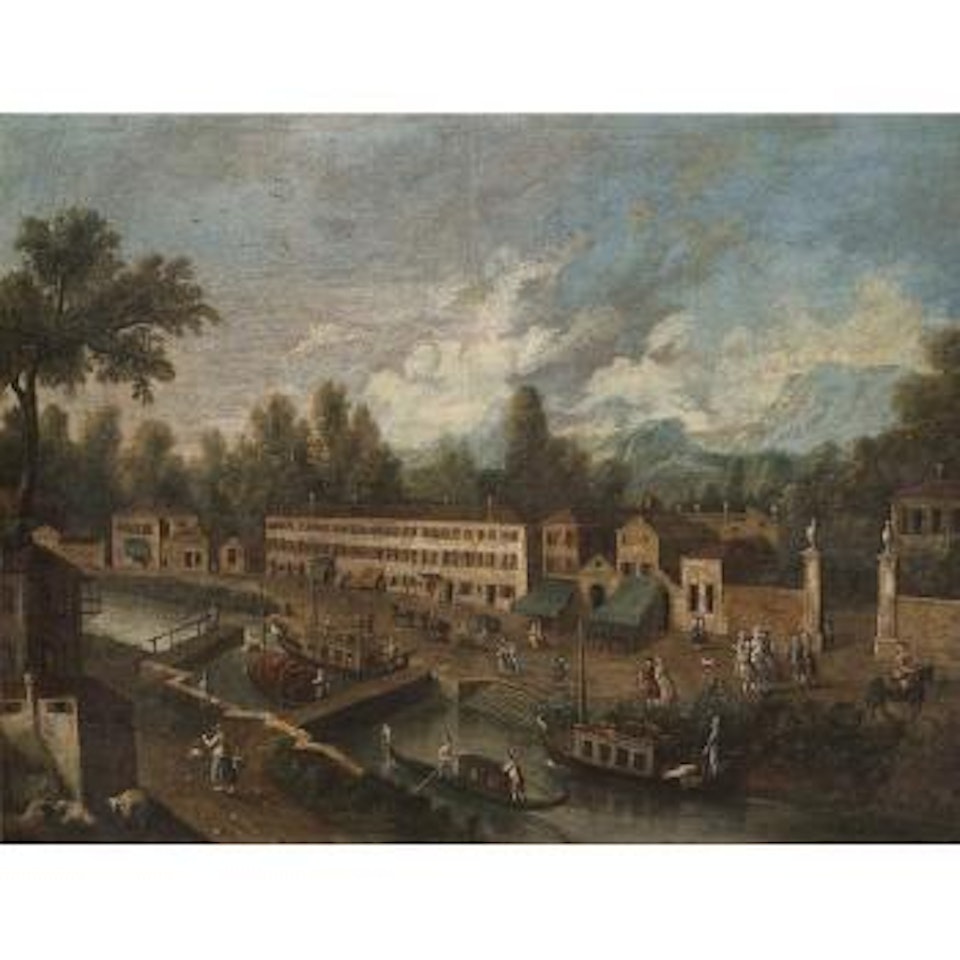 A view of Mira on the Brenta; and A view of Dolo on the Brenta by Giovanni Battista Cimaroli