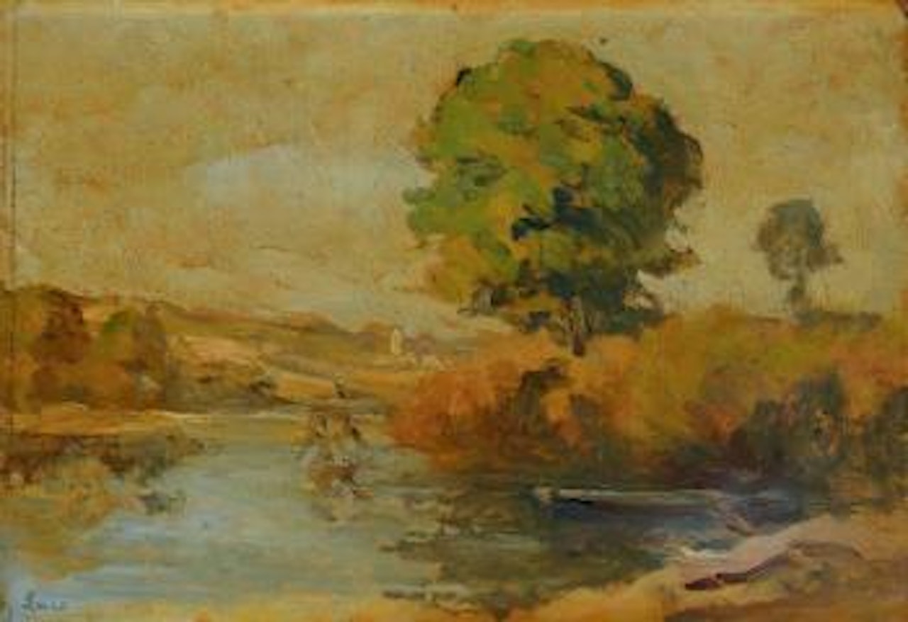 Paysage à la barque aux environs de Rolleboise by Maximilien Luce