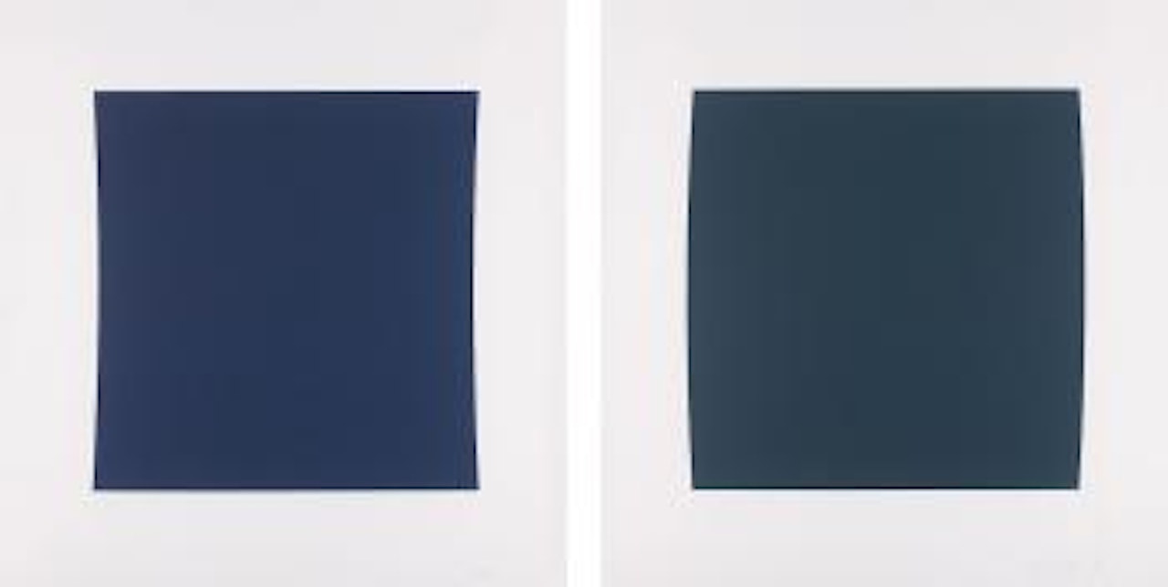 Diptych: Dark Blue/Dark Green by Ellsworth Kelly