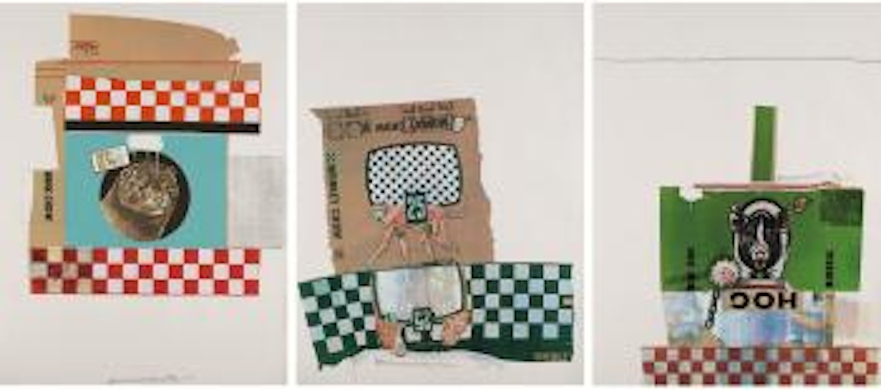 Mink; Monkey; and Hog, from Chow Bag series by Robert Rauschenberg