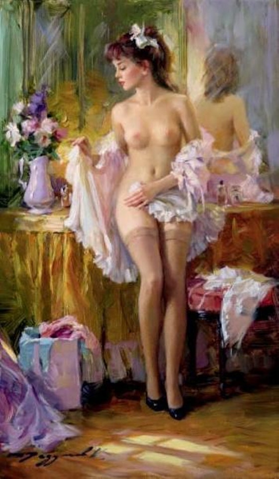 Le déshabillé de dentelle by Constantin Razoumov