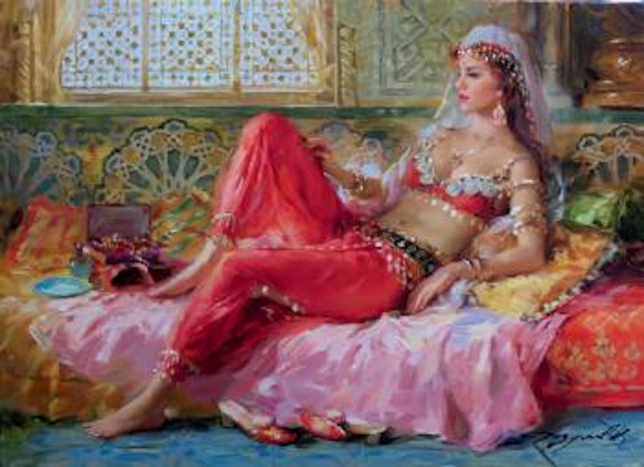 L'odalisque en rouge by Constantin Razoumov