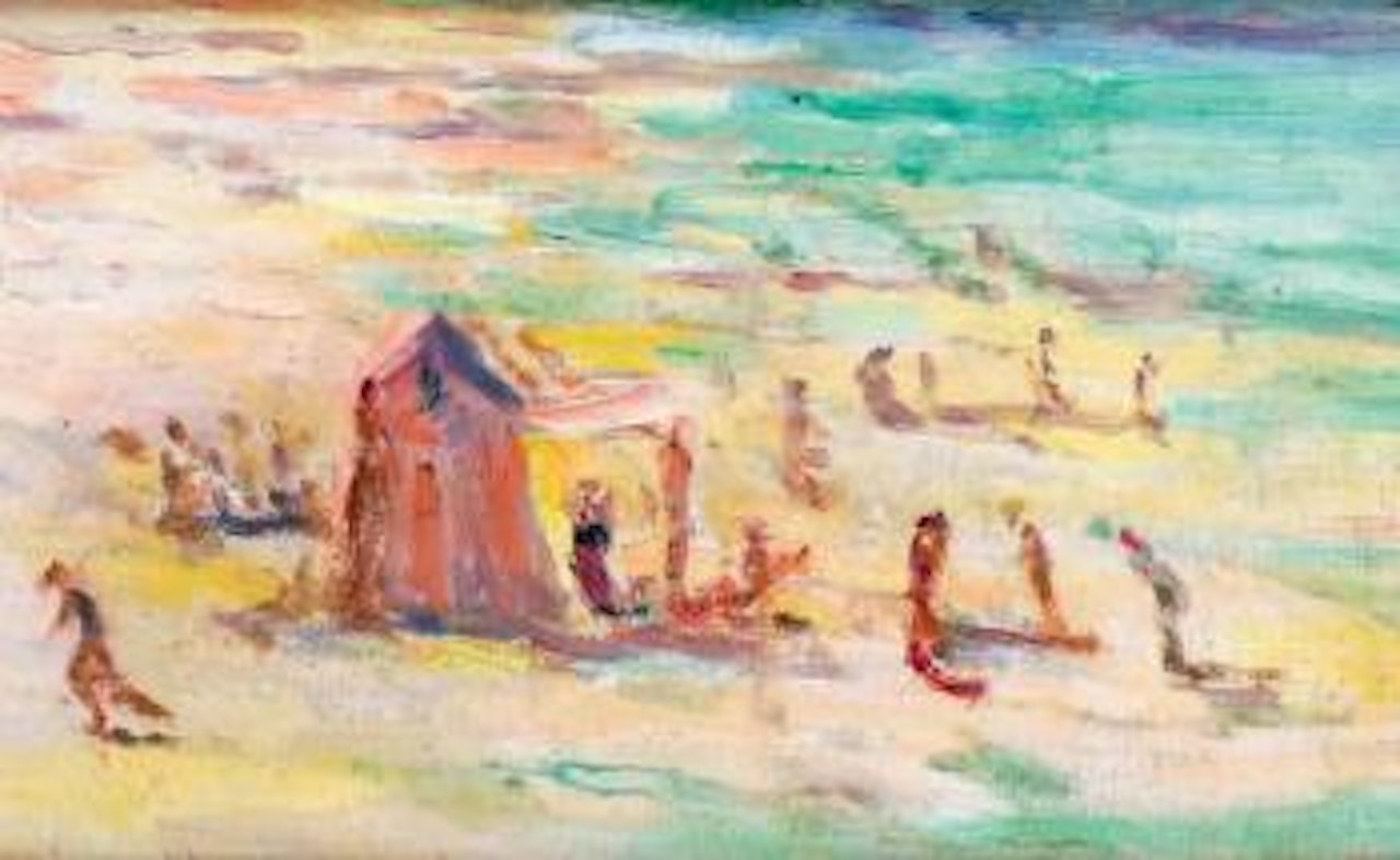 Plage animée à Paramé by Maximilien Luce