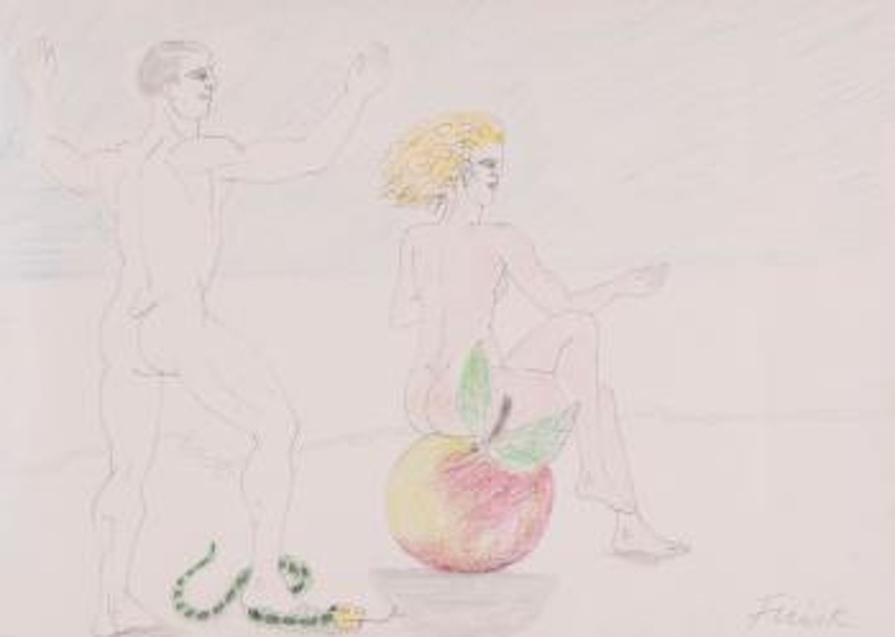 Henry avoiding the sun by David Hockney