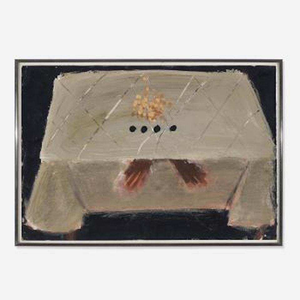 Table with black spots by Antoni Tapies