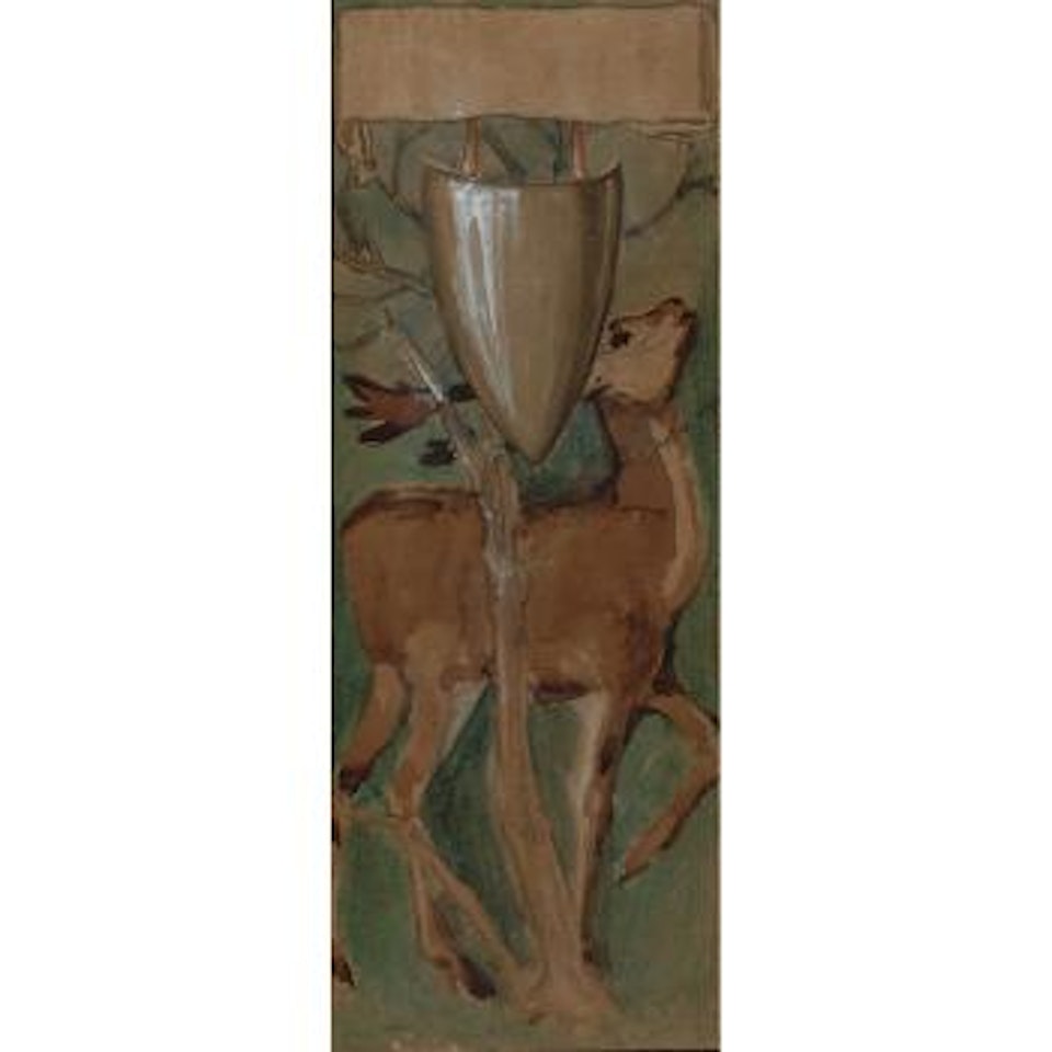 Study For Part of the Arras Tapestries of the Quest for the San Graal (the Verdure with Deer and Shields) by Edward Coley Burne-Jones