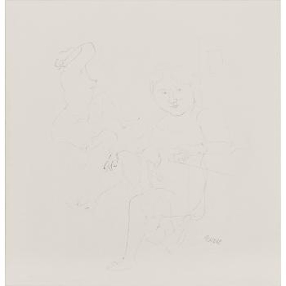 2 Sitzende im Hemd by George Grosz
