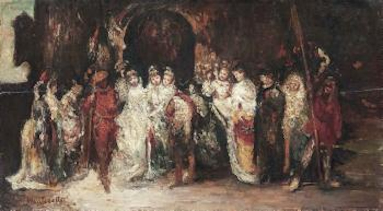 A forest gathering by Adolphe Monticelli