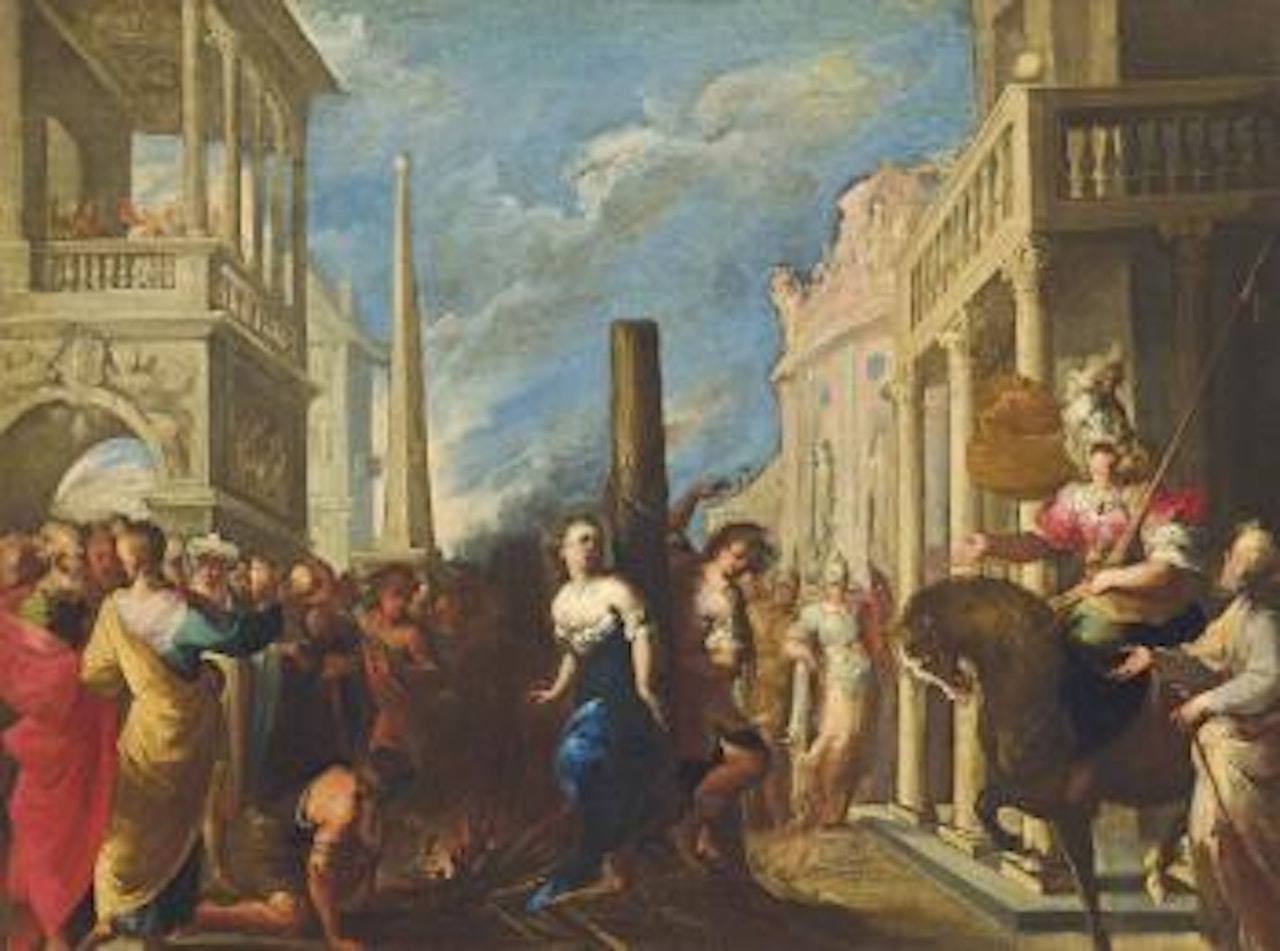 Clorinda rescuing Olindo and Sophronia by Valerio Castello