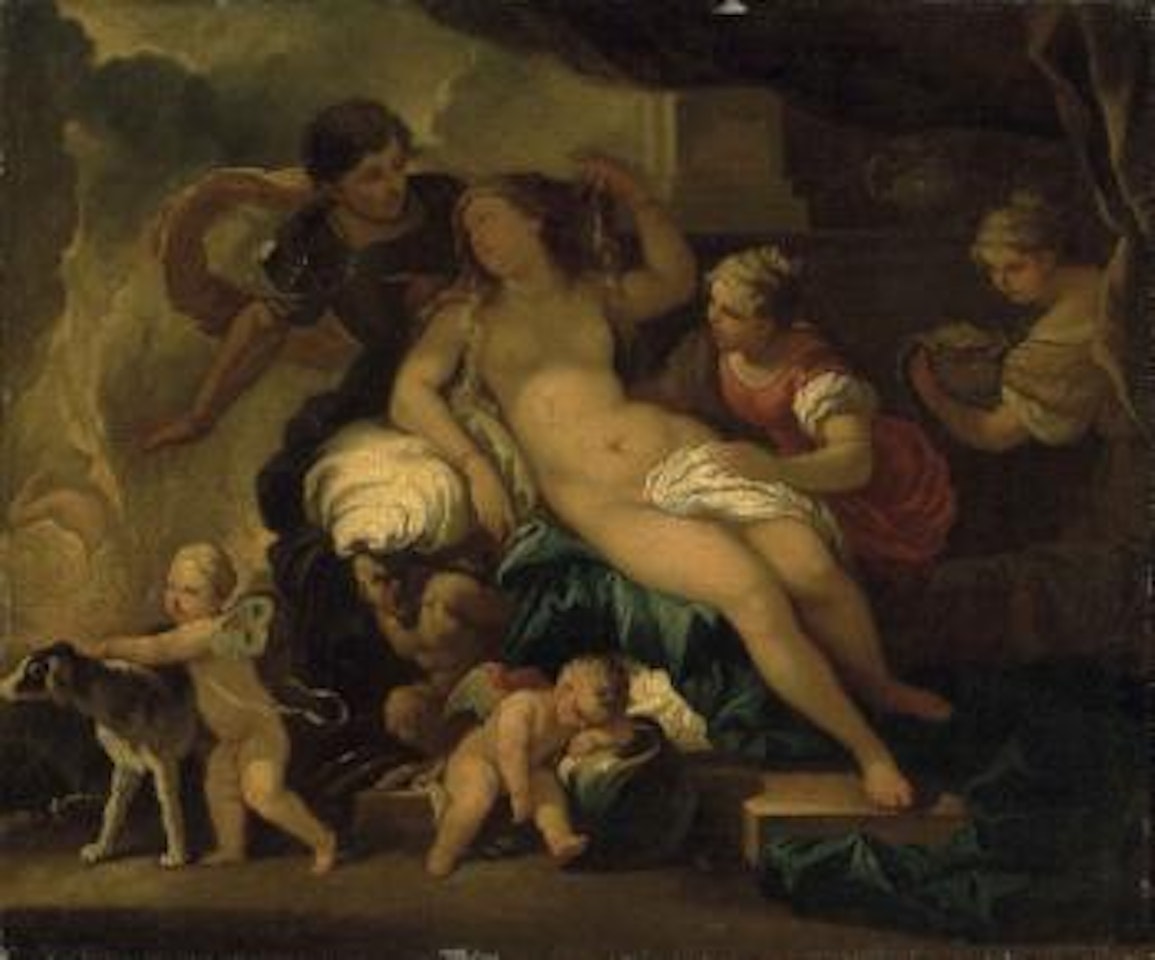 Venus and Mars with putti by Circle of Luca Giordano