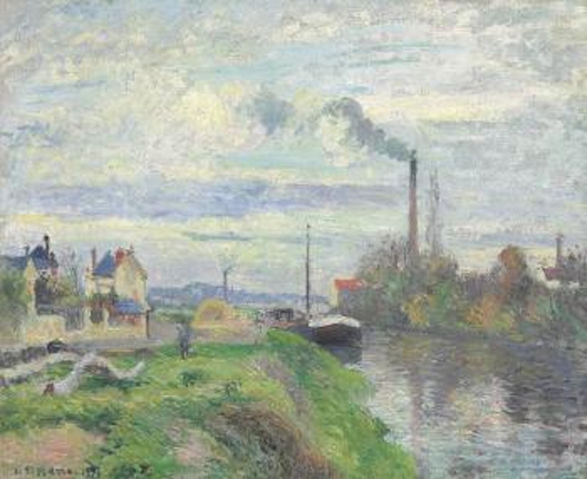 Le quai du Pothuis à Pontoise by Camille Pissarro