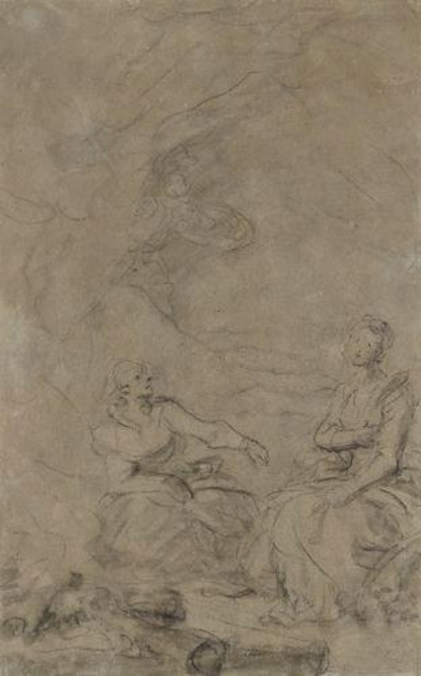 Roland arrive à une grotte où Isabelle est enfermée par les brigands (L'Arioste, Roland furieux - Chant XIII) by Jean-Honoré Fragonard