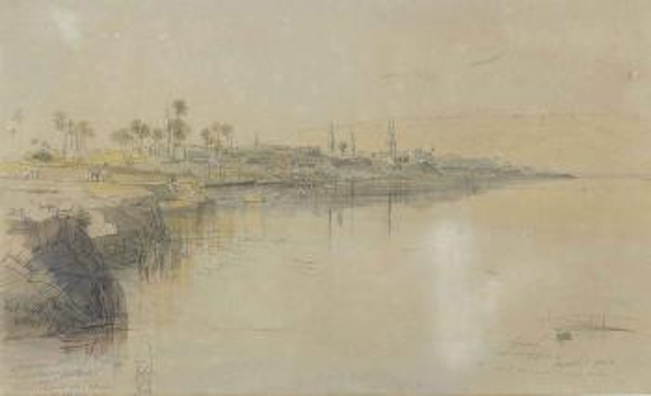 View at El Luxor on the Nile by Edward Lear