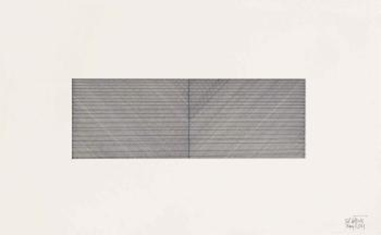 Diagonal and Horizontal Lines Superimposed by Sol LeWitt