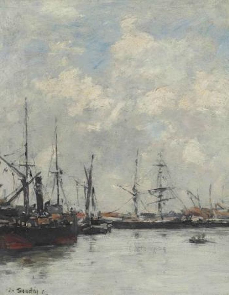 Deauville, Le bassin by Eugène Boudin