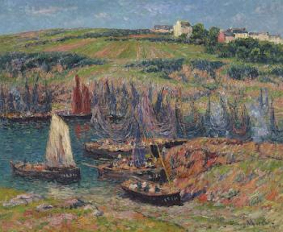 Les sardiniers à Doëlan sur Mer by Henry Moret