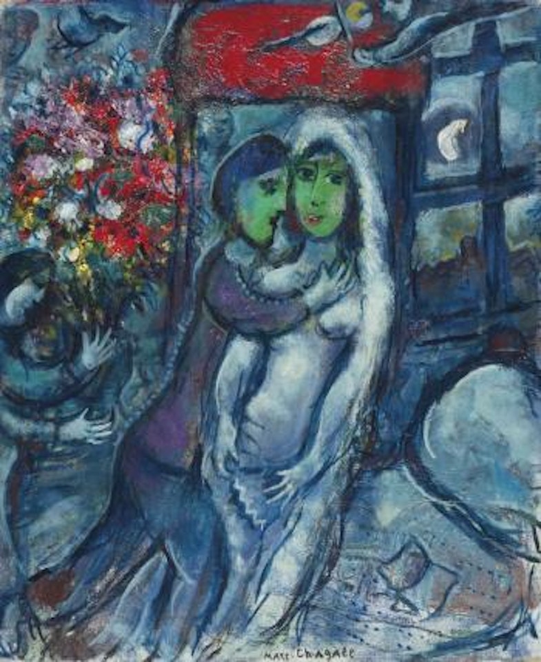 Les amoureux au visage vert by Marc Chagall