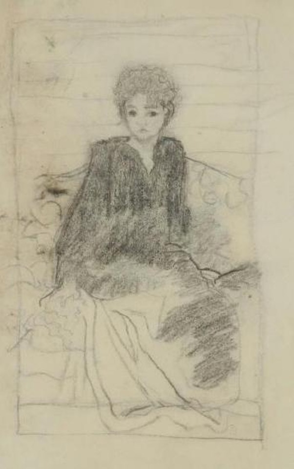 Jeune femme assise. Tête de jeune femme by Pierre Bonnard