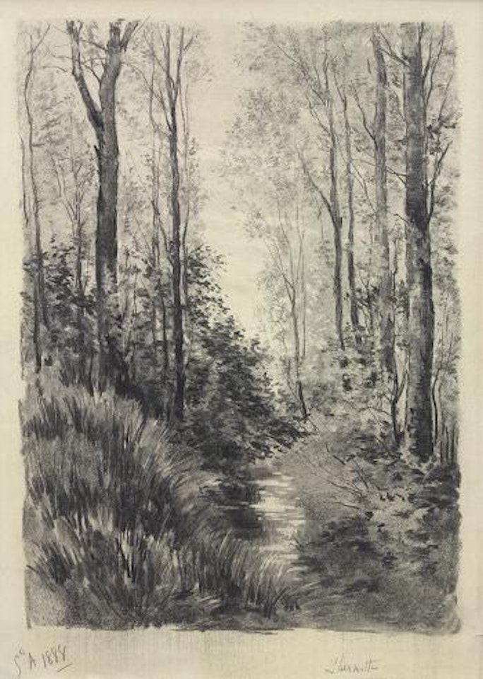Forest landscape  (des Paysages Forest, ers) by Léon Augustin Lhermitte